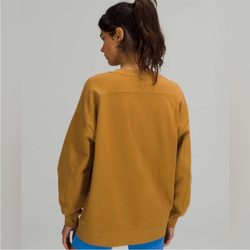 Lululemon Perfectly Oversized Retro Atheltic Crew Sweatshirt Fools Gold Cozy - Picture 2 of 10